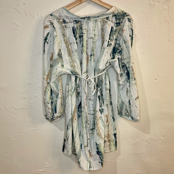 Maternity Dress WaterColor Abstract, Liz Lang, tie, quarter sleeves, spring - Picture 2 of 10